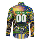 Personalised NAIDOC Week 2025 Eels Rugby Long Sleeve Button Shirt Aboriginal Dot Painting
