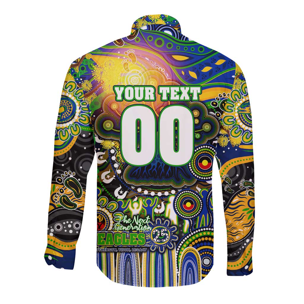 Personalised NAIDOC Week 2025 Eels Rugby Long Sleeve Button Shirt Aboriginal Dot Painting