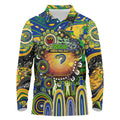 Personalised NAIDOC Week 2025 Eels Rugby Long Sleeve Polo Shirt Aboriginal Dot Painting