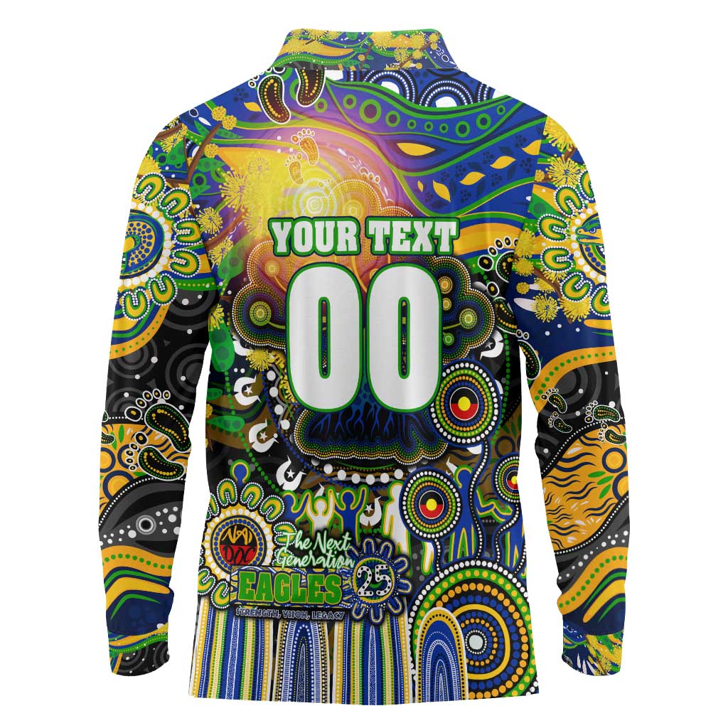 Personalised NAIDOC Week 2025 Eels Rugby Long Sleeve Polo Shirt Aboriginal Dot Painting
