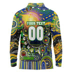 Personalised NAIDOC Week 2025 Eels Rugby Long Sleeve Polo Shirt Aboriginal Dot Painting