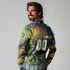 Personalised NAIDOC Week 2025 Eels Rugby Long Sleeve Polo Shirt Aboriginal Dot Painting