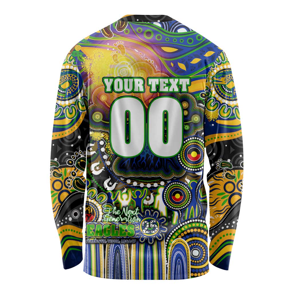 Personalised NAIDOC Week 2025 Eels Rugby Long Sleeve Shirt Aboriginal Dot Painting