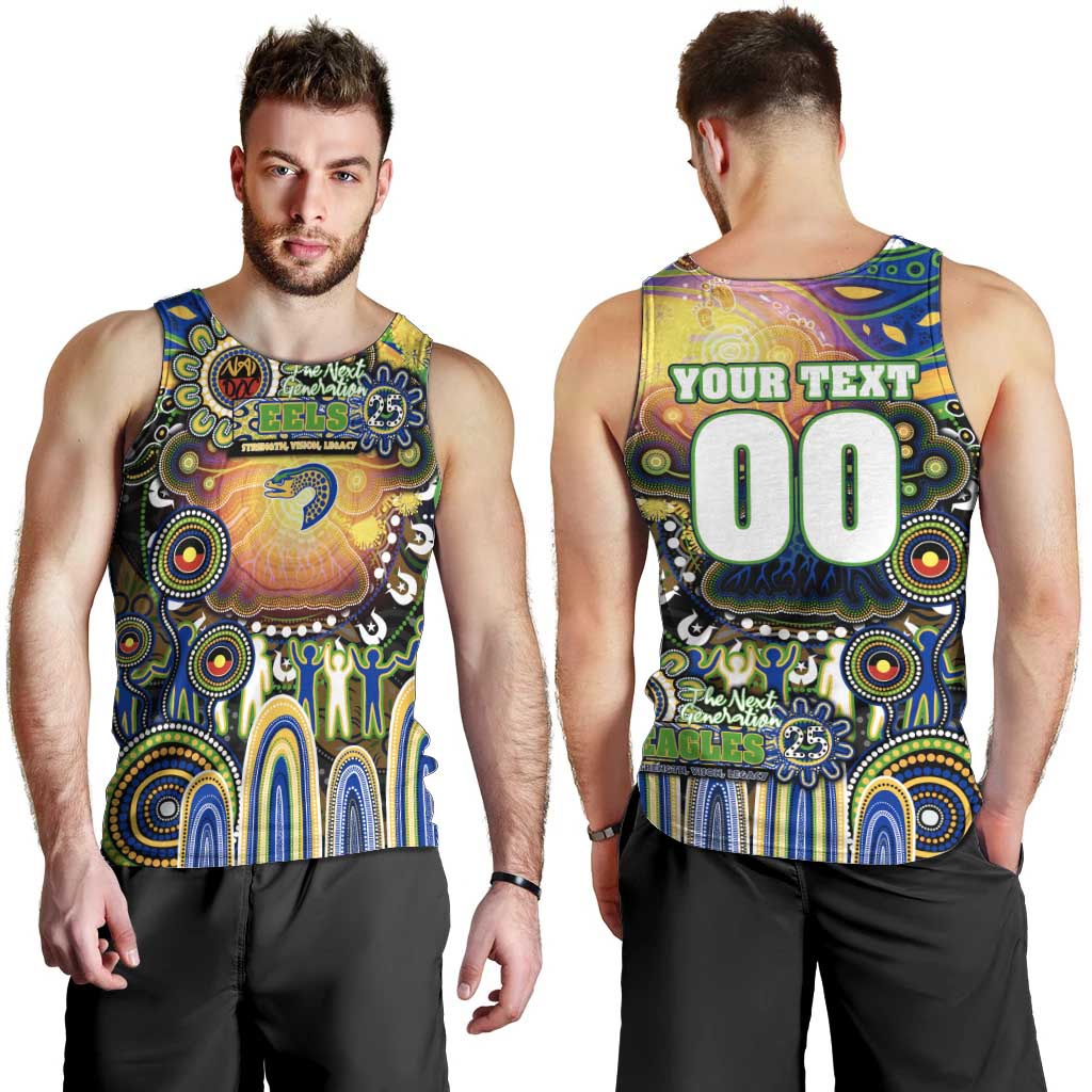 Personalised NAIDOC Week 2025 Eels Rugby Men Tank Top Aboriginal Dot Painting