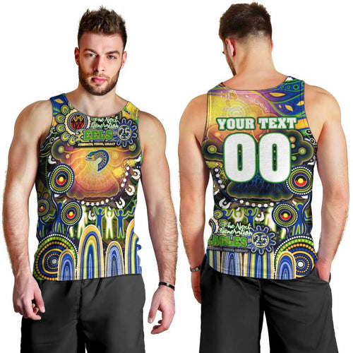 Personalised NAIDOC Week 2025 Eels Rugby Men Tank Top Aboriginal Dot Painting
