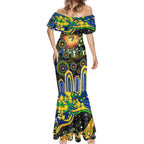 Personalised NAIDOC Week 2025 Eels Rugby Mermaid Dress Aboriginal Dot Painting