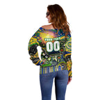 Personalised NAIDOC Week 2025 Eels Rugby Off Shoulder Sweater Aboriginal Dot Painting