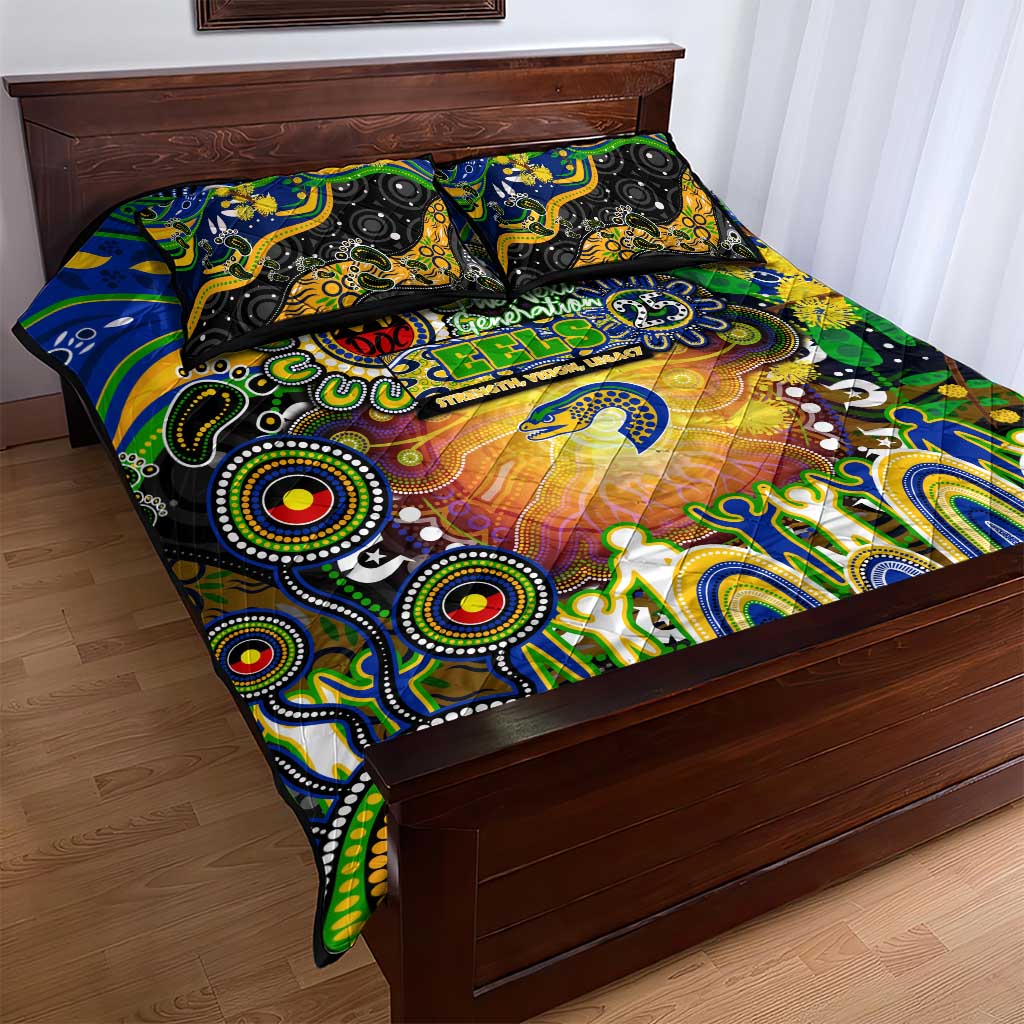 NAIDOC Week 2025 Eels Rugby Quilt Bed Set Aboriginal Dot Painting