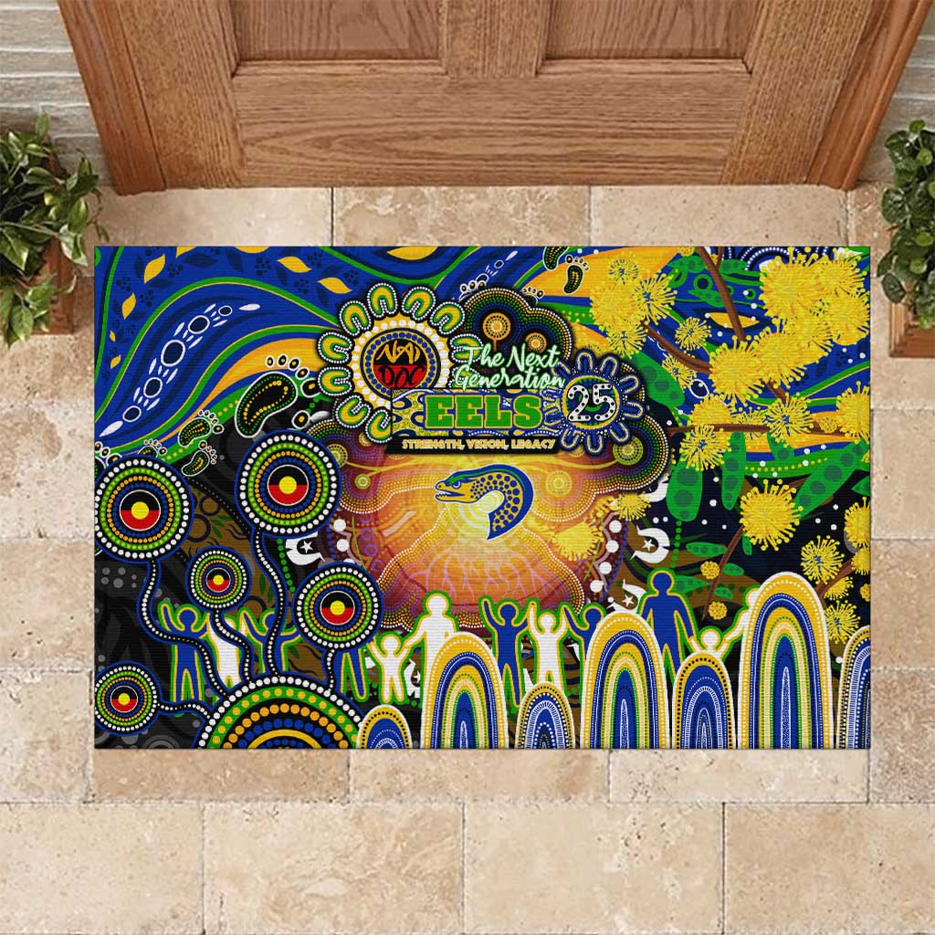 NAIDOC Week 2025 Eels Rugby Rubber Doormat Aboriginal Dot Painting