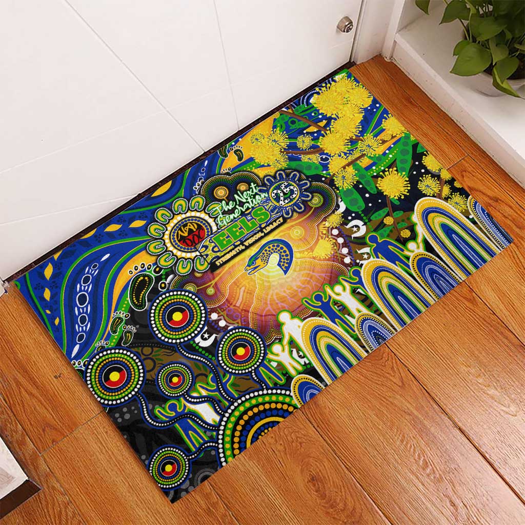 NAIDOC Week 2025 Eels Rugby Rubber Doormat Aboriginal Dot Painting