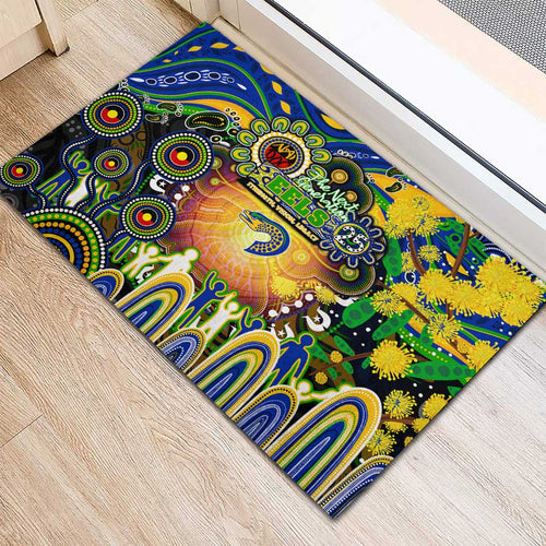 NAIDOC Week 2025 Eels Rugby Rubber Doormat Aboriginal Dot Painting