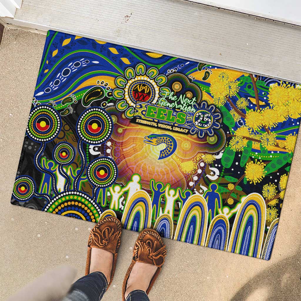 NAIDOC Week 2025 Eels Rugby Rubber Doormat Aboriginal Dot Painting