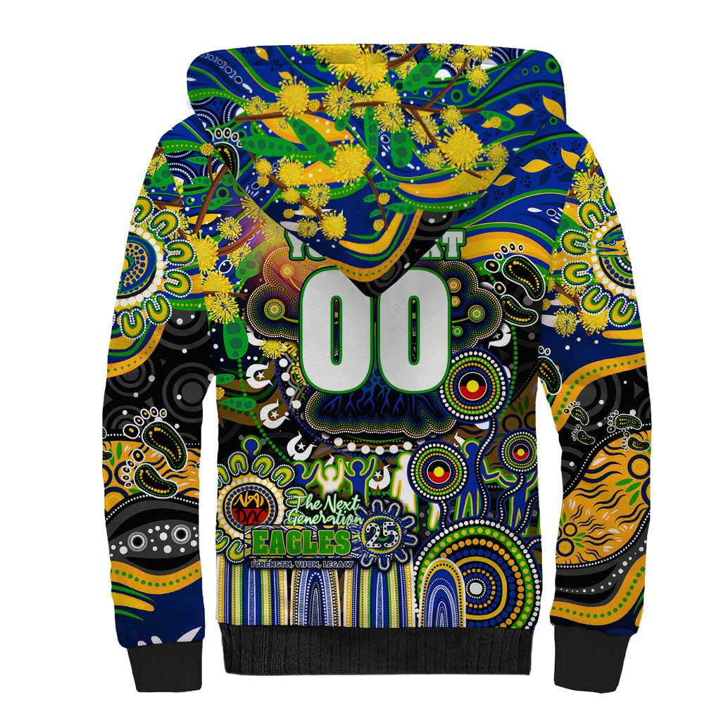 Personalised NAIDOC Week 2025 Eels Rugby Sherpa Hoodie Aboriginal Dot Painting