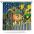 NAIDOC Week 2025 Eels Rugby Shower Curtain Aboriginal Dot Painting