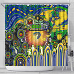 NAIDOC Week 2025 Eels Rugby Shower Curtain Aboriginal Dot Painting