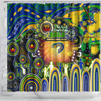 NAIDOC Week 2025 Eels Rugby Shower Curtain Aboriginal Dot Painting