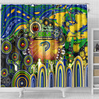 NAIDOC Week 2025 Eels Rugby Shower Curtain Aboriginal Dot Painting
