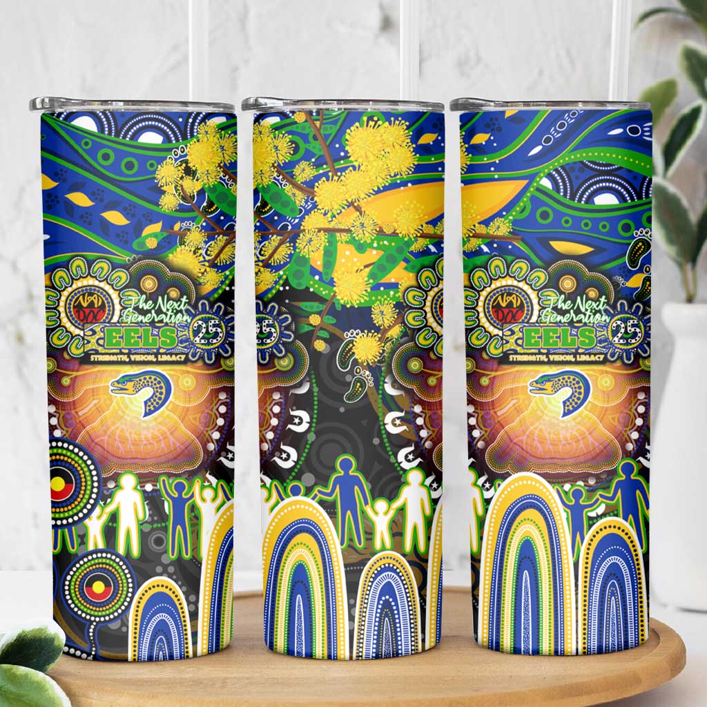 NAIDOC Week 2025 Eels Rugby Skinny Tumbler Aboriginal Dot Painting