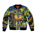 Personalised NAIDOC Week 2025 Eels Rugby Sleeve Zip Bomber Jacket Aboriginal Dot Painting