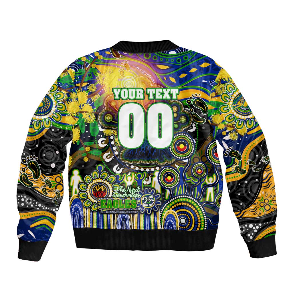 Personalised NAIDOC Week 2025 Eels Rugby Sleeve Zip Bomber Jacket Aboriginal Dot Painting