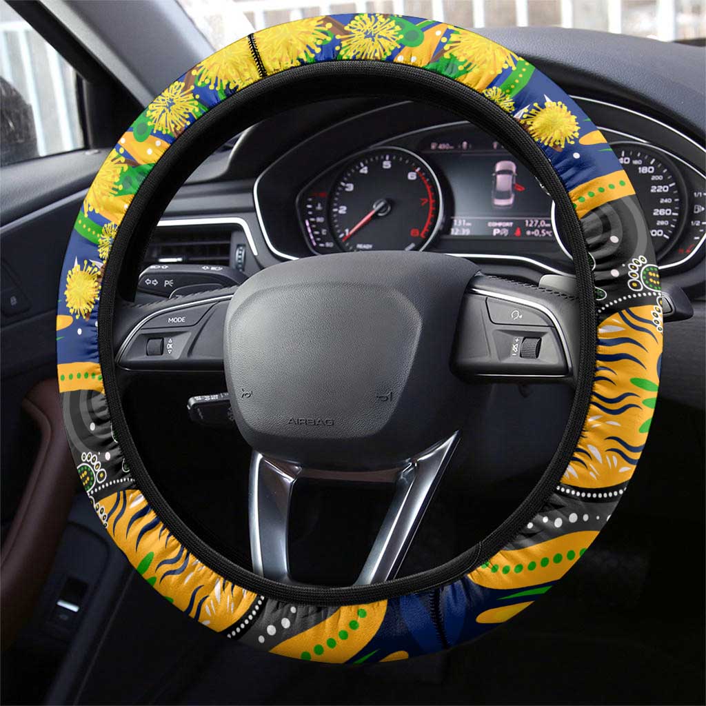 NAIDOC Week 2025 Eels Rugby Steering Wheel Cover Aboriginal Dot Painting