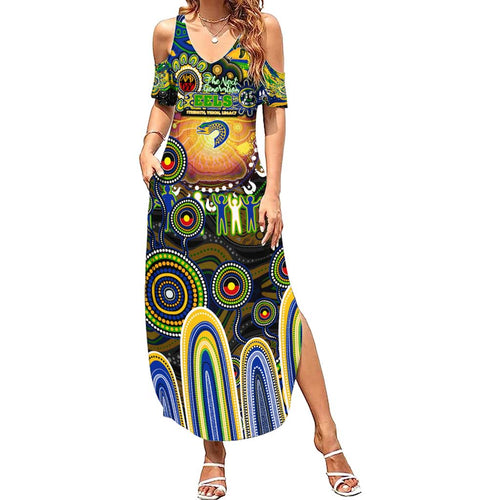 Personalised NAIDOC Week 2025 Eels Rugby Summer Maxi Dress Aboriginal Dot Painting
