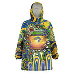 Personalised NAIDOC Week 2025 Eels Rugby Wearable Blanket Hoodie Aboriginal Dot Painting