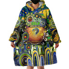 Personalised NAIDOC Week 2025 Eels Rugby Wearable Blanket Hoodie Aboriginal Dot Painting