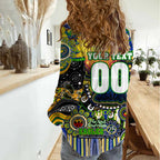 Personalised NAIDOC Week 2025 Eels Rugby Women Casual Shirt Aboriginal Dot Painting