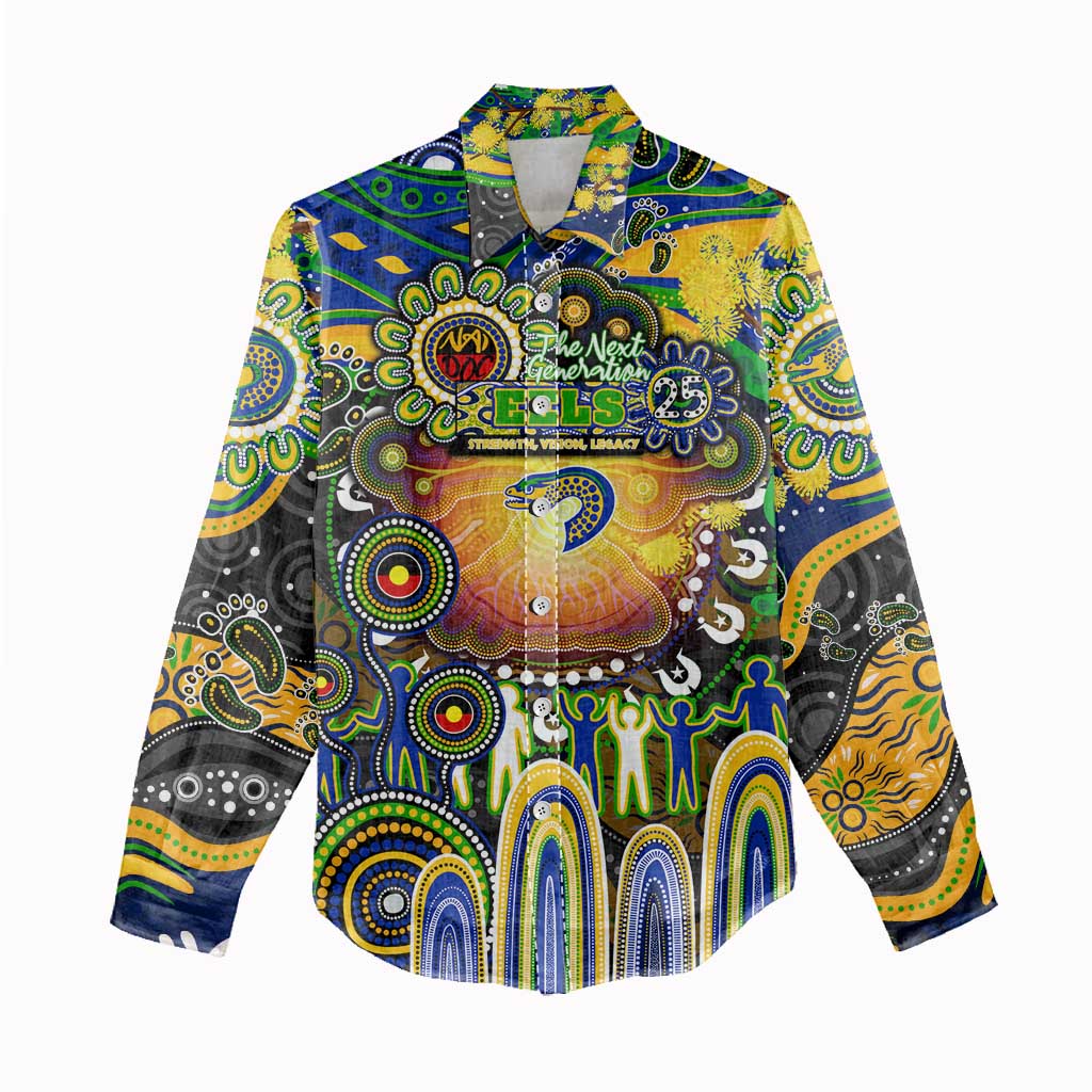 Personalised NAIDOC Week 2025 Eels Rugby Women Casual Shirt Aboriginal Dot Painting