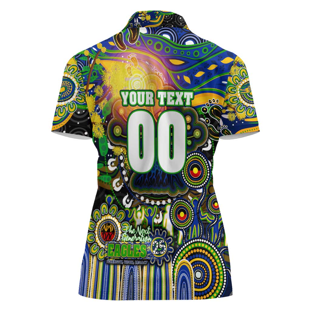 Personalised NAIDOC Week 2025 Eels Rugby Women Polo Shirt Aboriginal Dot Painting