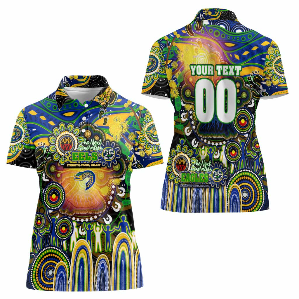 Personalised NAIDOC Week 2025 Eels Rugby Women Polo Shirt Aboriginal Dot Painting