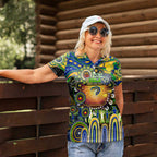 Personalised NAIDOC Week 2025 Eels Rugby Women Polo Shirt Aboriginal Dot Painting