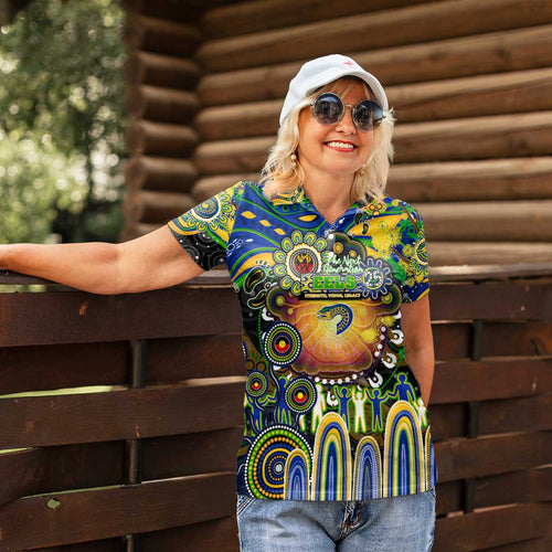 Personalised NAIDOC Week 2025 Eels Rugby Women Polo Shirt Aboriginal Dot Painting