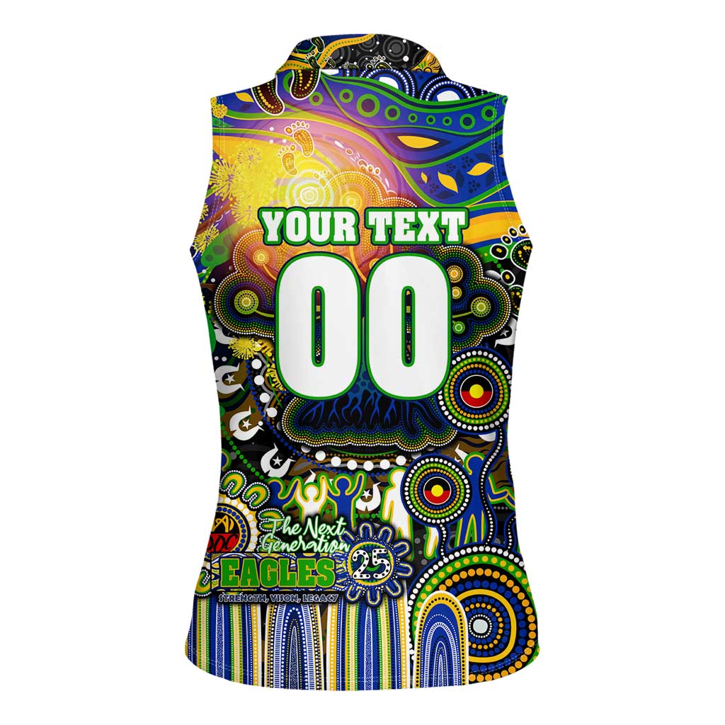 Personalised NAIDOC Week 2025 Eels Rugby Women Sleeveless Polo Shirt Aboriginal Dot Painting