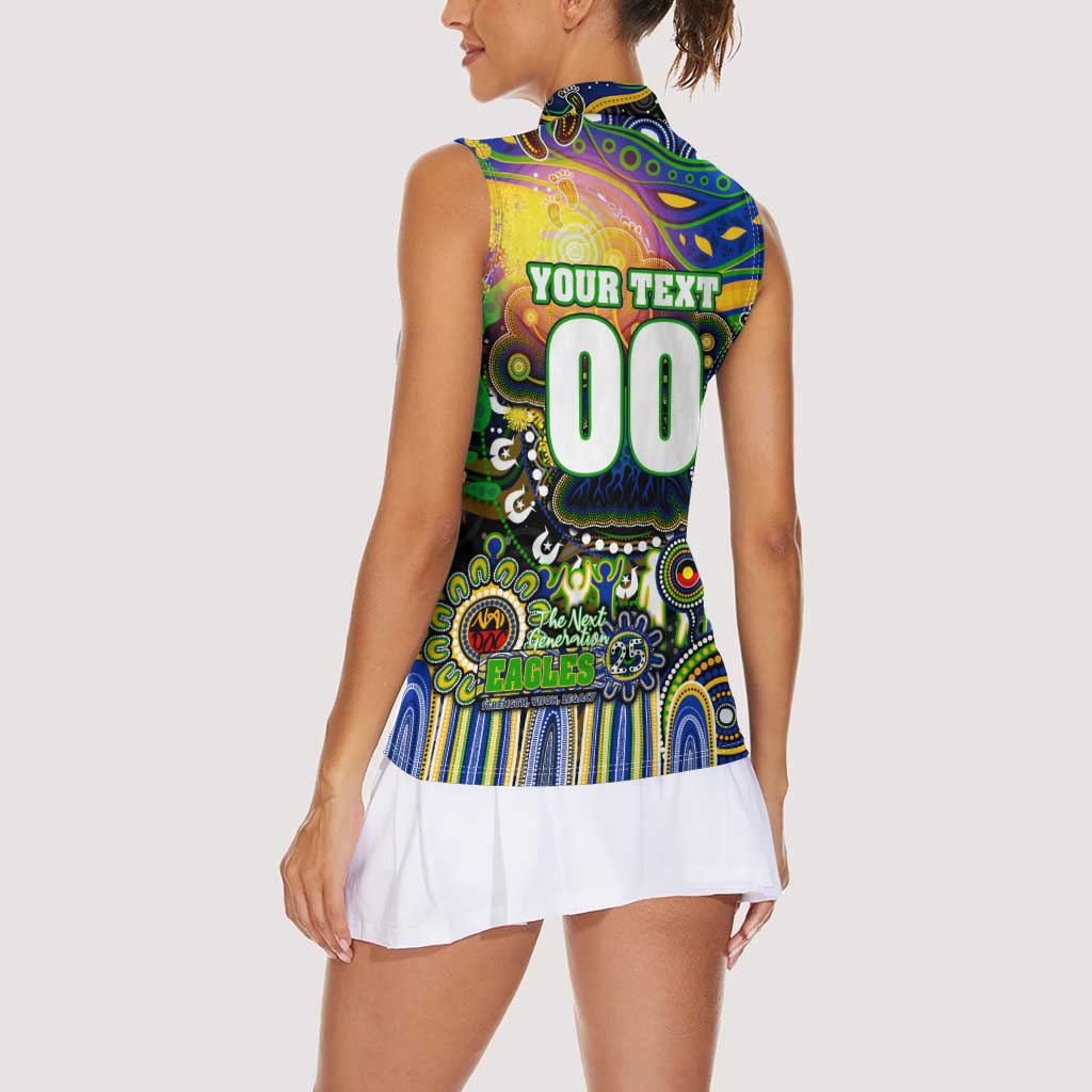 Personalised NAIDOC Week 2025 Eels Rugby Women Sleeveless Polo Shirt Aboriginal Dot Painting