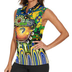 Personalised NAIDOC Week 2025 Eels Rugby Women Sleeveless Polo Shirt Aboriginal Dot Painting