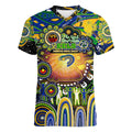 Personalised NAIDOC Week 2025 Eels Rugby Women V-Neck T-Shirt Aboriginal Dot Painting