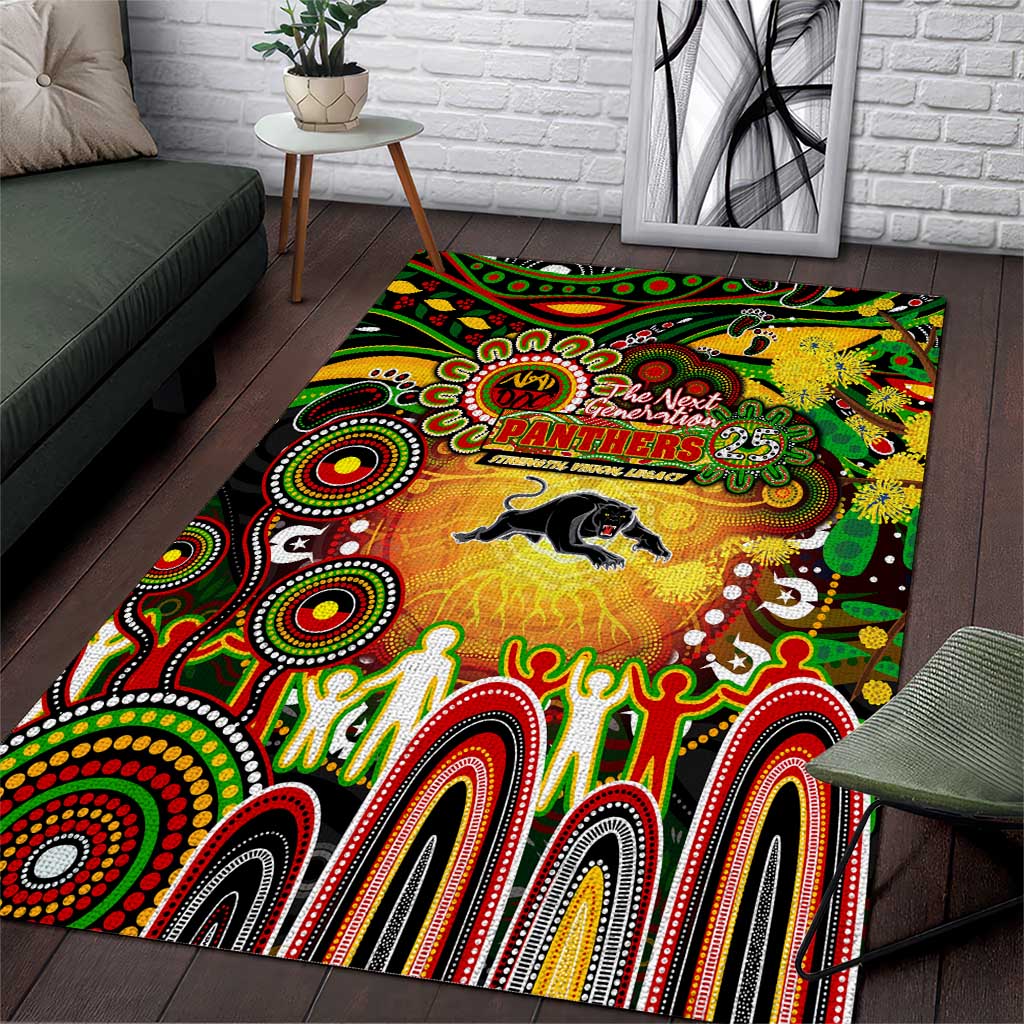 NAIDOC Week 2025 Panthers Rugby Area Rug Aboriginal Dot Painting