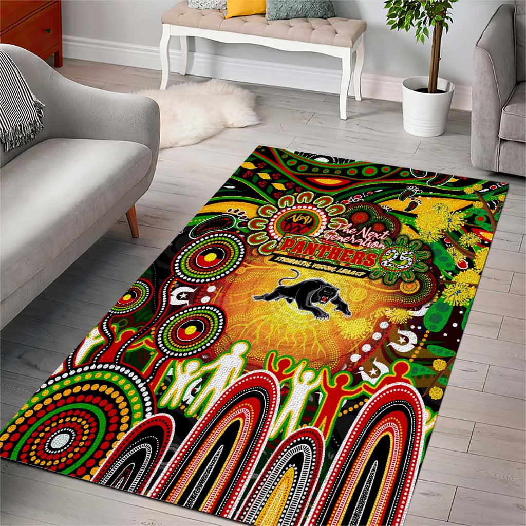 NAIDOC Week 2025 Panthers Rugby Area Rug Aboriginal Dot Painting