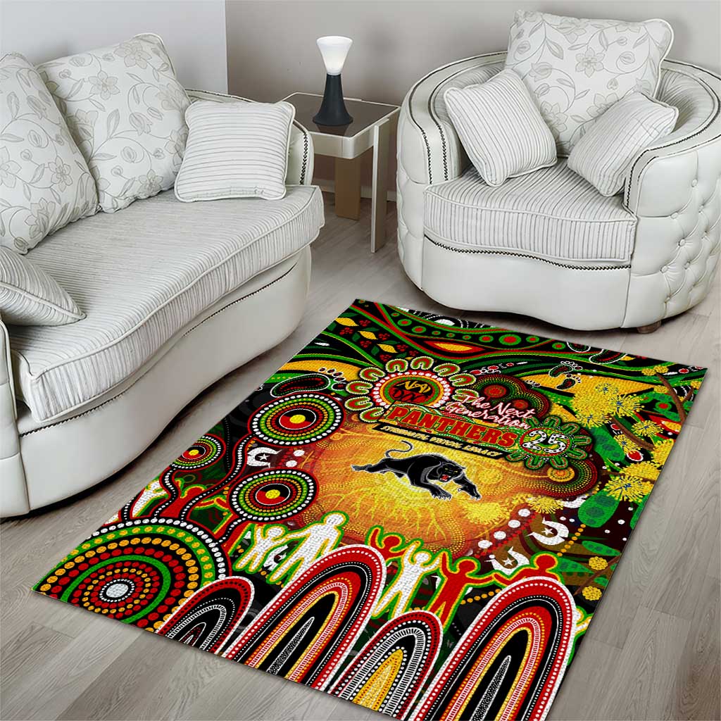 NAIDOC Week 2025 Panthers Rugby Area Rug Aboriginal Dot Painting