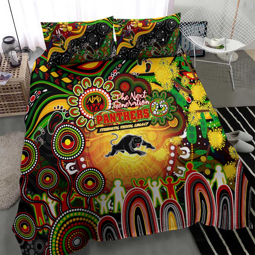 NAIDOC Week 2025 Panthers Rugby Bedding Set Aboriginal Dot Painting