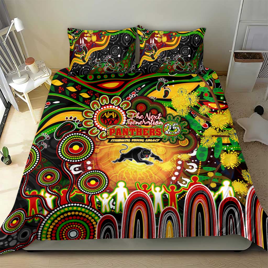 NAIDOC Week 2025 Panthers Rugby Bedding Set Aboriginal Dot Painting