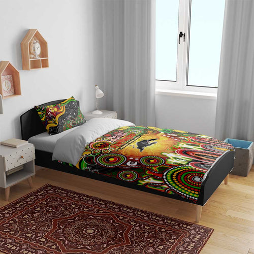 NAIDOC Week 2025 Panthers Rugby Bedding Set Aboriginal Dot Painting