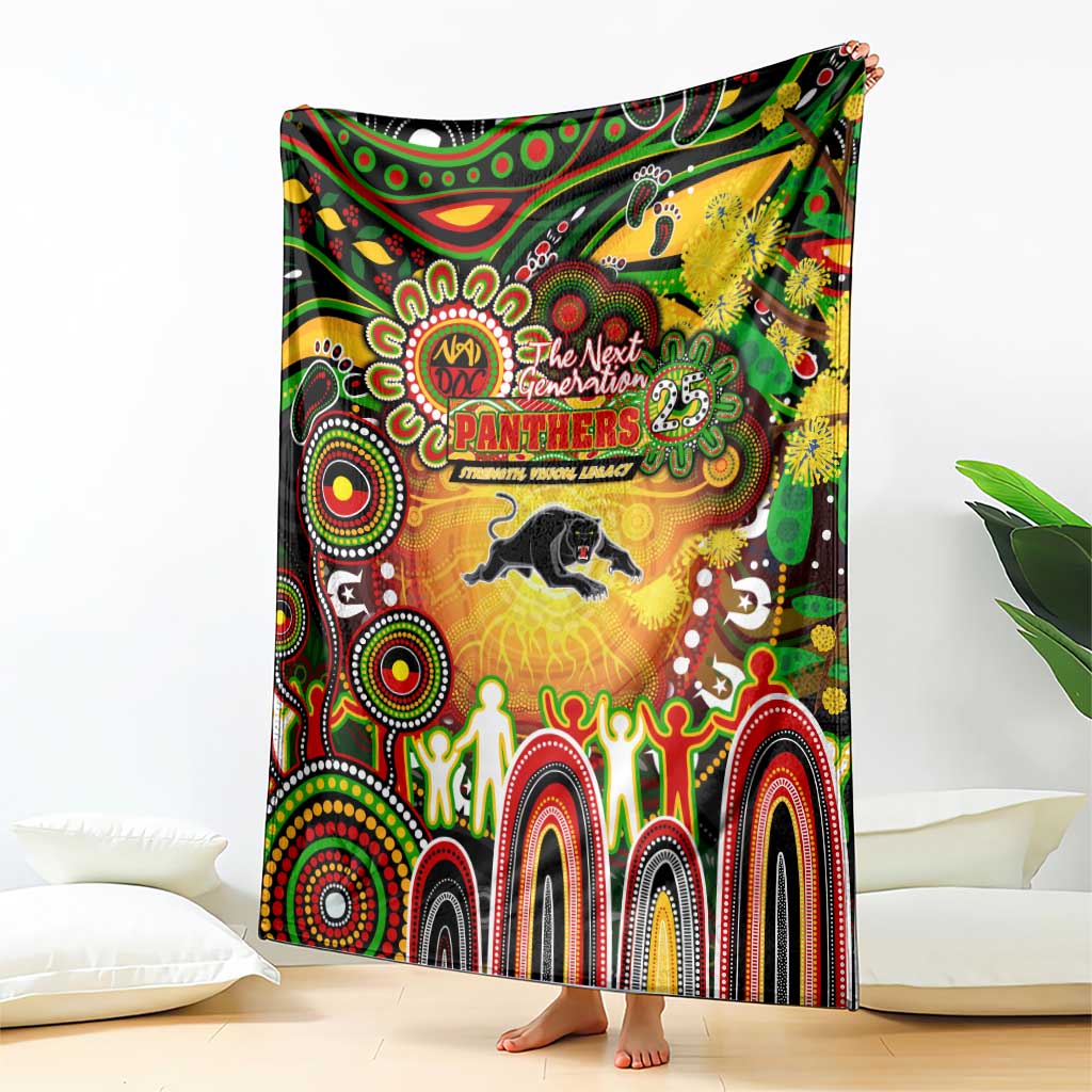 NAIDOC Week 2025 Panthers Rugby Blanket Aboriginal Dot Painting