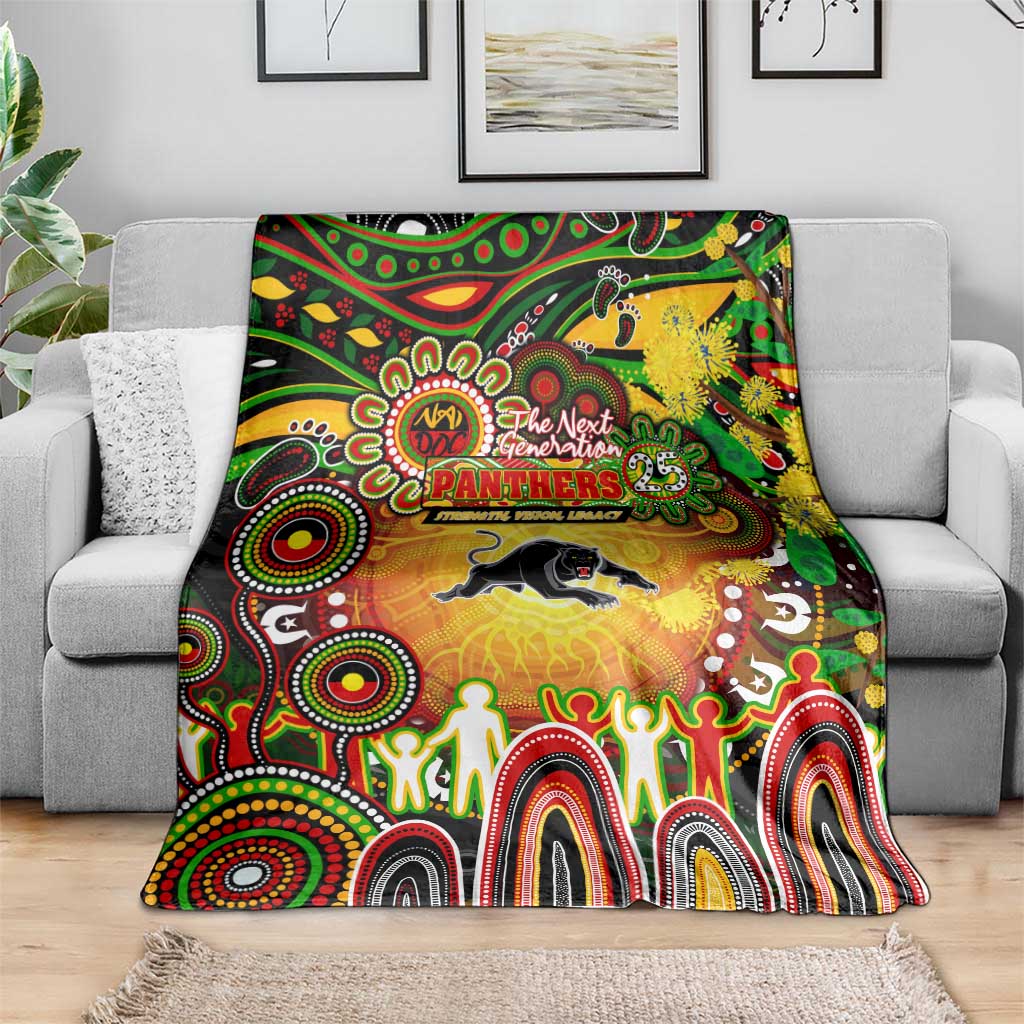 NAIDOC Week 2025 Panthers Rugby Blanket Aboriginal Dot Painting