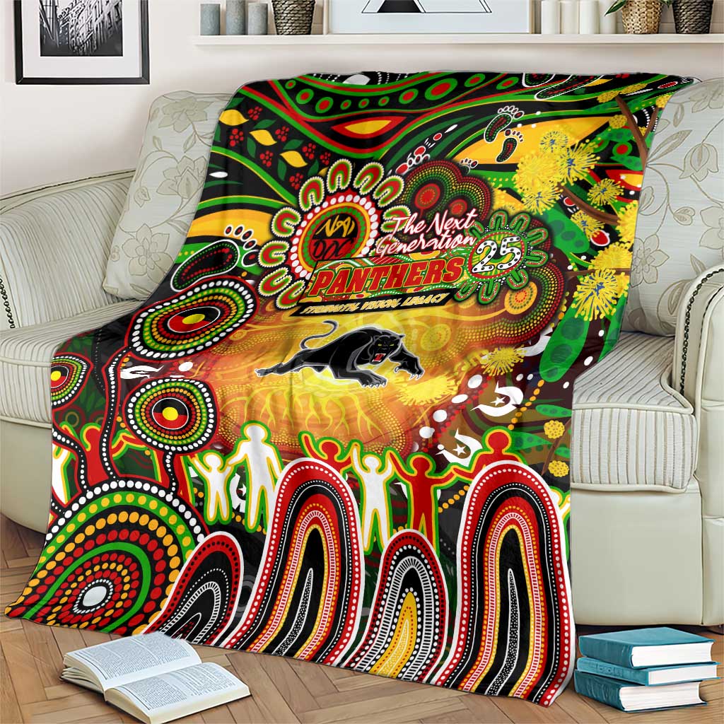 NAIDOC Week 2025 Panthers Rugby Blanket Aboriginal Dot Painting