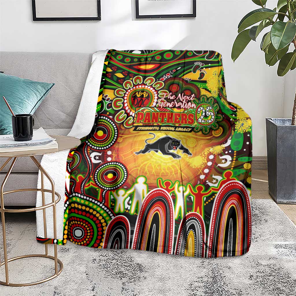 NAIDOC Week 2025 Panthers Rugby Blanket Aboriginal Dot Painting