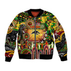 Personalised NAIDOC Week 2025 Panthers Rugby Bomber Jacket Aboriginal Dot Painting