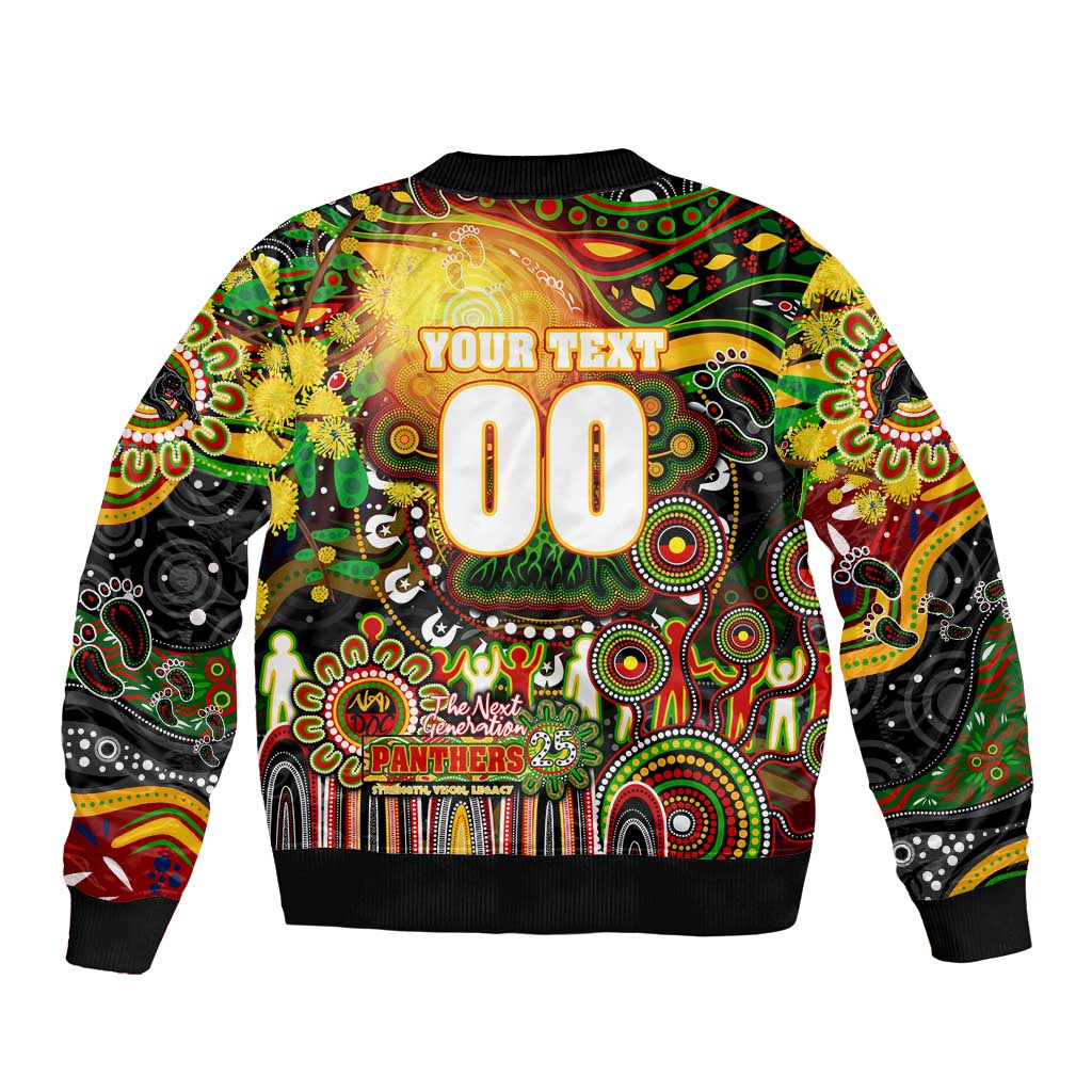 Personalised NAIDOC Week 2025 Panthers Rugby Bomber Jacket Aboriginal Dot Painting